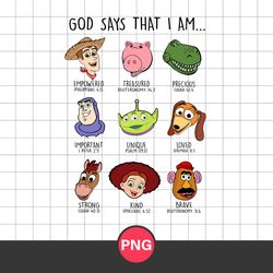 god says that i am disney png, toy story characters png, toy story png digital file