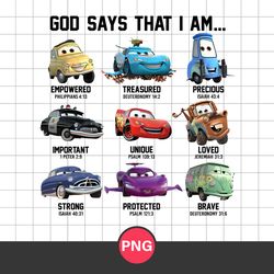 god says that i am disney png, cars disney characters png, cars disney png digital file