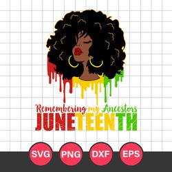 remembering my ancesters juneteenth svg, black girl svg, juneteenth svg, black history svg, png dxf eps file
