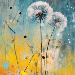 "dandelion" oil painting