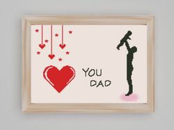 father's day cross stitch, dad cross stitch pattern, you dad cross stitch pattern, embroidery designs, cross stitch pdf.