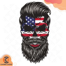american flag hipster skull svg, independence svg,