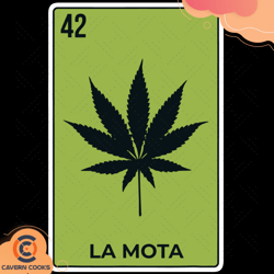 la mota mexican lottery card weed leaf svg, trendi