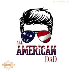 all american dad fourth of july png silhouette sublimation files