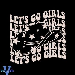 retro lets go girls western cowgirl svg graphic design files