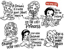 baby princess quotes svg, disney princess quotes svg, disney baby svg