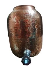 pure copper water dispenser - 4l capacity, matte finish, ayurvedic health and healing, pot for drinking water