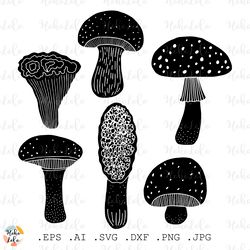 mushrooms svg, mushrooms boho, mushrooms scandi, mushrooms cricut, mushrooms stencil svg, clipart png, templates dxf