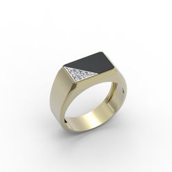 3d model of a male signet ring for printing. 3d printing.