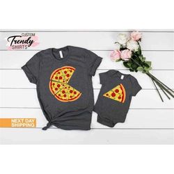 pizza t-shirt, fathers day gift, pizza matching family shirt, pizza and pizza slice, pizza shirts set, family pizza slic