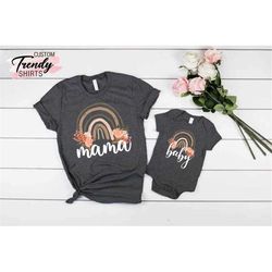 mama baby matching set, mama baby shirt, mama t shirt, mini youth, new mom gift, baby and mama, mothers day gift, gift f