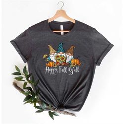 Happy fall y'all gnomes, Gnome fall shirt, Fall vintage shirt, Pumpkin shirt, Pumpkin spice shirt, Fall shirt, fall gift