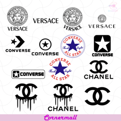 fashion logo svg, chanel logo svg, logo bundle svg, versace logo svg