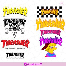 thrasher logo bundle svg, thrasher svg, fire thrasher logo svg