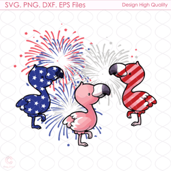 red white blue flamingo fireworks svg, 4th of july svg, flamingo svg, american f
