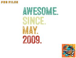 14 years old awesome since may 2009 14th birthday png, digital download copy