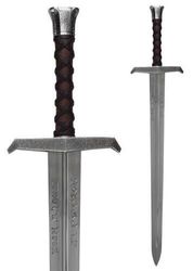 handmade king arthur sword with leather grip/d2 steel medieval sword