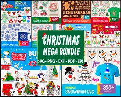 christmas mega bundle svg, christmas svg, snoopy christmas svg, snowman bundle svg, snowflake bundle svg, reindeer face