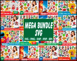 sesame street and mario mega bundle svg, sesame treet svg, mario svg, trending svg, sesame treet svg, super mario svg, l