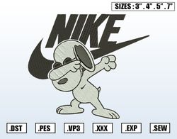 snoopy dab embroidery designs file, nike snoopy machine embroidery designs,  machine embroidery pattern,digital download