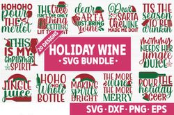 holiday wine  svg bundle