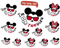 i'm twodles svg, i'm twodles boy svg, i'm twodles girl svg, mickey birthday svg, mickey half svg