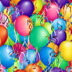 party balloons 42 seamless tileable repeating pattern