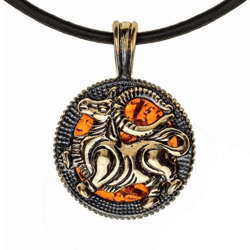 taurus zodiac necklace men taurus pendant gold black brass with amber amulet pendant unique handmade jewelry for men