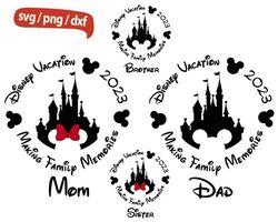 making family memories svg, disney vacation 2023 svg, mickey head svg, disney familia vacation 2023 svg