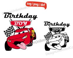 birthday boy svg, birthday cars boy svg, mcqueen birthday svg, cars svg, lightning mcqueen svg, disney lightning svg