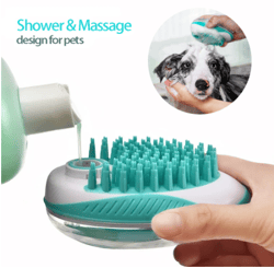 pet dog cat bath brush 2-in-1 pet spa massage comb soft silicone pet shower hair grooming cmob dog cleaning tool pet sup