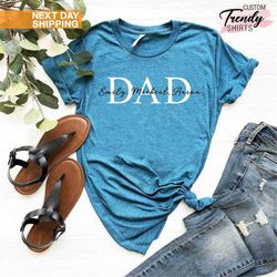 personalized dad shirt, gift for dad, dad shirt with kids name, gift for daddy, father's day shirt, custom dad birthday,