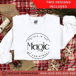 believe in the magic of christmas tee shirt design