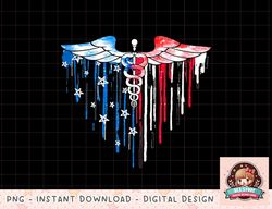 4th Of July Heart Nurse Stethoscope American Flag Womens png, instant download, digital print