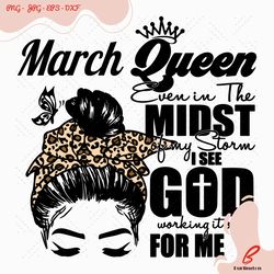 march queen leopard headband girl birthday svg, bir