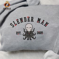Slender Man Embroidered Crewneck, Halloween Sweatshirt, Horror friends Embroidered Hoodie, Unisex T-shirt