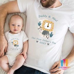dad and baby t-shirt, custom shirt, fathers day, custom name, father gift, new dad shirt, custom dad shirt, best dad, hu