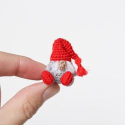 crochet miniature red gnome