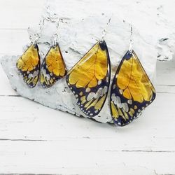 sunny yellow summer earrings butterfly wings nature inspired gift for girl vibrant everyday jewelry accessory for women