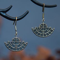 viking ship earrings. sun ship earrings. norse jewelry. pagan earrings