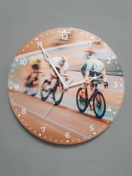 track cycling clock for wall decor, track cyclist gifts