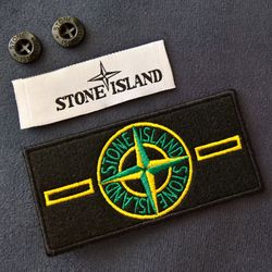 stone island patch classic badge and two buttons