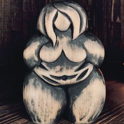 fat positive lady art woman sculpture statue figure figurine nude home decor wooden wood plus size feminist self love