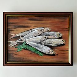 unique fish painting kitchen wall decoration for food art lovers