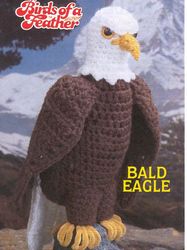 crochet eagle pattern, 15 inch tall - bird stuffed toy vintage patterns pdf instant download