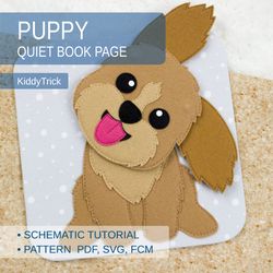 busy book sewing pattern, felt puppy