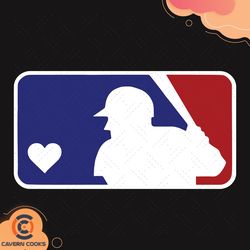 mlb inspired heart baseball logo svg td21051