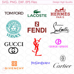 fashion brand logo svg, gucci logo svg, ysl logo svg, fendi svg