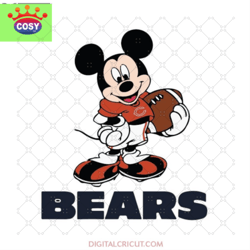 chicago mickey mouse bears svg, chicago bears, bea