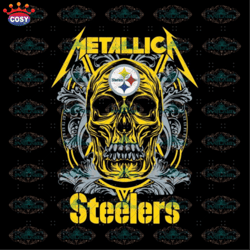 skull metallic steelers png, metallic steelers, pi